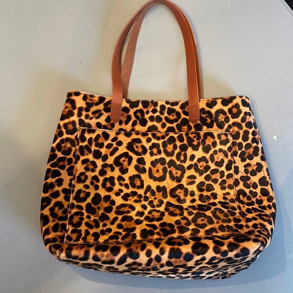 EUC Madewell Calf Hair Leopard Transport Purse- Medium